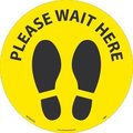 Nmc Please Wait Footprint Walk On Floor Sign, WFS83TXYL10 WFS83TXYL10